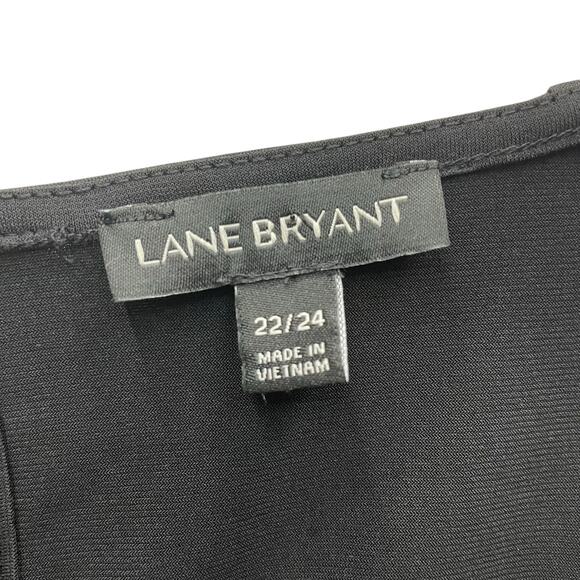 Lane Bryant Black Knit Top Upper Front Panel With Ties Size 22/24 - Picture 5 of 10